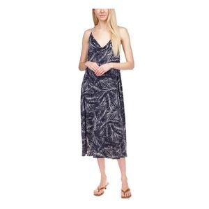 MICHAEL MICHAEL KORS Womens Navy Open Back Unlined Chain-link Strap Midi Dress S